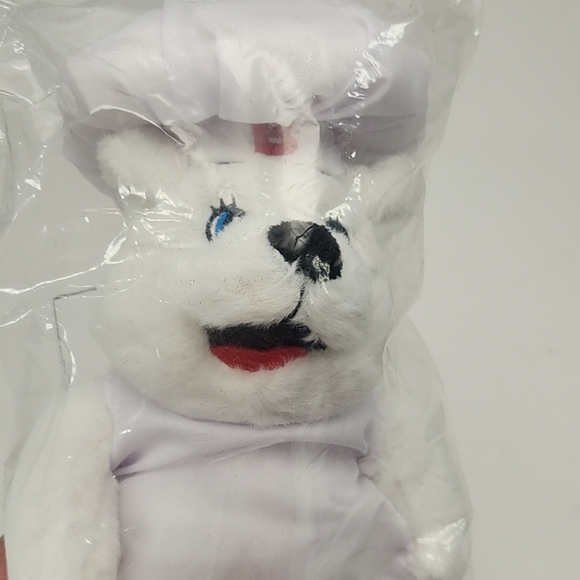 Original Bimbo Bakery White Teddy Bear Chef Plush Stuffed Toy 10" NEW - Picture 4 of 10
